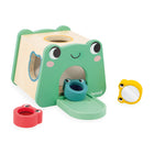 Janod - Coffret à jouets - 4 jouets - 12 mois-Comprend une boîte de tri de formes, des canards en bois, un bâton de pluie et un puzzle à chevilles.