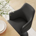 Modway - Lippa Salle à manger pivotante Cuir végane Fauteuil - Noir noir-Coussin de siège fixe