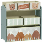 Qaba - Organisateur de jouets avec 6 bacs de rangement, 25 po L x 12 po l x 26 po H, vert-Six boîtes, offrant beaucoup d'espace pour ranger jouets, livres et vêtements