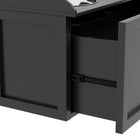 PawHut - Grandes gamelles surélevées pour chien avec rangement, support de gamelle surélevé - noir-Matériaux : Acier inoxydable, MDF 