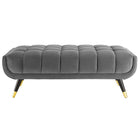 Modway - Adept 47.5" Performance Velvet Banc - Gris-Un certain assemblage requis