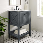 Modway - Steam Armoire de toilette de salle de bain (lavabo non inclus) - Gris-Portes à fermeture douce
