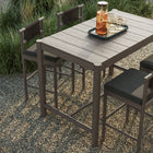Modway - Eleni 5 pièces Terrasse extérieure Bois de teck Bar Set - Gris silex vieilli-Coussins amovibles en mousse pare-soleil