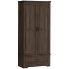 HOMCOM - Armoire de rangement de cuisine 69 po haute avec étagères réglables - brun café-L’armoire à étagères à 4 niveaux et le tiroir maximisent l’espace de rangement 