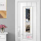 HOMCOM - Armoire à bijaux miroir - 12,5 po L x 5,3 po l x 51,2 po H - blanc-Design mural et sur porte, gain de place, maximisant votre espace 