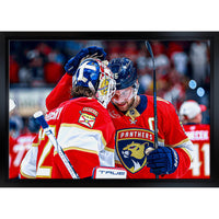 Alexander Barkov & Sergei Bobrovsky Panthers 2025 Playoffs - Toile encadree - 31" x 22"-Impression sur toile de qualité supérieure avec bordures enveloppées