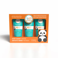 Boo Bamboo - Ecran Solaire Minerale Naturelle FPS 50 - 214 g - Paquet de 3-25% d'oxyde de zinc