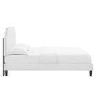 Modway - Sienna Performance Velvet Lit de plateforme King, Blanc-Capacité de poids du cadre de lit : 800 lb