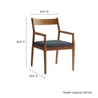 Modway - Solara Bois de cuir végane Fauteuils de salle à manger Ensemble de 2 - Noir noyer-Sièges en cuir végane rembourrés