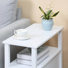 HOMCOM - Table d’appoint mince avec 2 tiroirs et étagère de rangement - blanc-Dimensions de l’étagère supérieure : 10,5 po l x 23 po P x 7,75 po H 