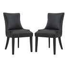 Modway - Marquis Imitation cuir Chaise à manger Ensemble de 2 - Noir-Fauteuil d’appoint moderne élégant