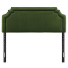 Modway - Magnolia Taille Velvet Performance Résistant aux Taches Tête de lit Queen size - Vert mousse-Positions de montage ajustables