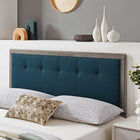 Modway - Draper Touffe Tissu et bois Tête de lit Queen, Gris azur-Options de cadre de lit interchangeables