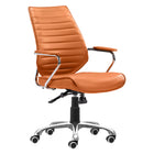Zuo - Enterprise Low Back Chaise de bureau - Terre cuite-Rembourrage capitonné apportant texture élégante et confort raffiné
