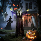 Outsunny - Sorcière animée à suspendre de 6pi - décorations d'Halloween-Décoration polyvalente qui s'adapte aux maisons, aux fêtes et aux espaces publics couverts pour des frayeurs uniques 