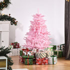 HOMCOM - Arbre de Noël Artificiel 4 Pieds à Ouverture Automatique pour Fête Rose-341 branches en plastique réalistes, les embouts extérieurs utilisent notre technologie unique de moulage par injection pour créer un aspect plus réaliste 