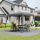 Outsunny - Tente auvent d'extérieur pliante 8 pi l x 8 pi L avec sac - Gris-Pieds réglables pour différents besoins et préférences