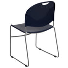 Flash Furniture - Chaise ultra-compacte empilable marine de la série HERCULES avec une et cadre enduit de poudre argentée-Quantité de pile: 35