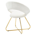 Modway - Nouvelle Performance Velvet Chaise à manger Ensemble de 2 - Or Blanc-Capacité de poids de la chaise : 331 lb.