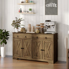HOMCOM - Buffet 47,6 po L avec rangement - beige-Équipé de deux étagères réglables pour accueillir des objets de différentes hauteurs 
