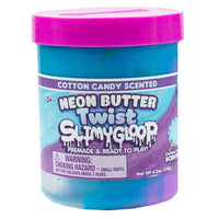 Slimygloop - Torsade Crémeuse Fluo Barbe À Papa-Cette substance gluante prête à l’emploi se caractérise par un tourbillon fascinant de bleu et de violet   — elle est aussi captivante à regarder qu’à presser entre ses mains! 