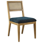 Modway - Nimba Faux rotin Tissu Chaises de salle à manger Ensemble de 2 - Heathered Weave Azure-Assemblée requise