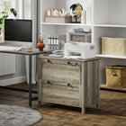 HOMCOM - Armoire latérale pour dossiers pour bureau à domicile - gris-Le tiroir supérieur est équipé d'une serrure et de deux clés pour sécuriser vos documents 