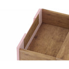 Manhattan Comfort - Rockefeller commode haute et table de chevet style milieu du siècle - nature et rose poudré - ensemble de 2-Assemblage à domicile requis Tout le matériel inclus