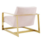 Modway - Seg Performance Velvet Chaise d’accent - Or Rose-Capsules de pied non marquées