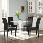 Modway - Parcel Vinyle Fauteuil d’appoint de salle à manger Ensemble de 4 - Noir-Pieds en caoutchouc massif