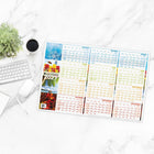 Day-Timer - Planificateur mural flexible effaçable horizontal saisonnier 2027 - 23 7/8 po H x 36 po l - multicolore - bilingue-Reversible : face 1 - anglais - annee verticale datee, format des blocs : 1,1 po x 1,4 po, face 2 - français - annee verticale datee, format des blocs : 1 po x 1,4 po