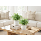 Monarch Specialties - 9368 Herbe D'Eucalyptus Artificiel 16" de Haut - Pots Blancs - Ensemble de 2-Conçues avec des matériaux respectueux de l'environnement, cet ensemble de plantes artificielles offre un style durable sans maintenance requise