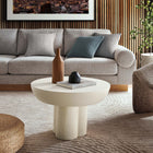 Modway - Caspian Béton rond Table basse - Blanc-MDF Construction