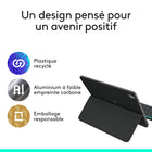 Logitech - Étui-clavier Flip Folio pour iPad 11/13 Pro (M4/M5) Air 13/11 (M2/M3/M4) 5e génération - Graphite-Poids du Folio : Poids : 21,5 oz ; Poids du clavier : 7,3 oz 
