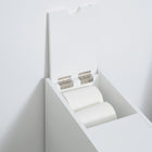 HOMCOM - Armoire de rangement étroite pour papier toilette de salle de bain avec tiroirs - blanc-Tiroirs avec boutons argentés pour une ouverture et une fermeture faciles 