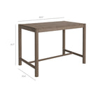 Modway - Eleni Rectangle 56 po Terrasse extérieure Bois teck Bar Table - Teck gris usé-Table ronde à lattes de 56 pouces