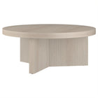 Hudson&Canal - Table basse ron Holm 91 cm (36 po) - Blanc aulne-Le plateau de table a une capacité de poids de 60 lb