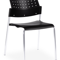 Global - Chaise empilable Sonic, nocturne avec un bâti noir-Chaise empilable