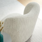 Modway - Monroe Tissu Boucle Chaise d’accent - Noyer perlé-Pieds en boule en bois