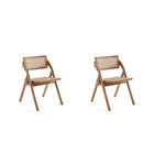 Manhattan Comfort - Lot de 2 chaises pliantes de salle à manger Lambinet 53 cm style industriel chic - Nature-Moderne - Chaise de salle à manger pliante en rotin au style industriel chic, parfaite pour la salle à manger, lot de 2