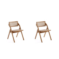 Manhattan Comfort - Lot de 2 chaises pliantes de salle à manger Lambinet 53 cm style industriel chic - Nature-Moderne - Chaise de salle à manger pliante en rotin au style industriel chic, parfaite pour la salle à manger, lot de 2