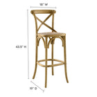 Modway - Gear Tabouret de bar - Naturel-Construction en bois d’orme