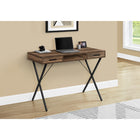 Monarch Specialties - 7794 Bureau 42 po - Faux Bois Brun/Metal Noir-Bureau de fabrication solide qui apporte une touche d'élégance à votre espace de travail à domicile de votre petite maison, appartement ou condo