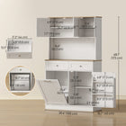 HOMCOM - Armoire de rangement 68 po avec station de chargement - blanc-Prises intégrées, ports USB et USB-C pour faciliter l’alimentation des appareils 
