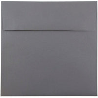 JAM Paper Enveloppes carrées format invitation avec fermeture gommée, 8 1/2 x 8 1/2 po, gris foncé, 100/paquet-Gris foncé