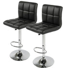 Nicer Furniture - tabouret de bar hydraulique pivotant Hexagram - noir - paquet de 2-Ensemble de 2 tabourets contemporains, recouverts de similicuir polyuréthane durable.
