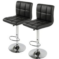 Nicer Furniture - tabouret de bar hydraulique pivotant Hexagram - noir - paquet de 2-Ensemble de 2 tabourets contemporains, recouverts de similicuir polyuréthane durable.