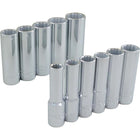 Gray Tools – Ensemble de 11 douilles chromées métriques profondes à 12 pans, prise de 3/8 po, 9 mm à 19 mm-Formats : 9, 10, 11, 12, 13, 14, 15, 16, 17, 18, 19 mm.
