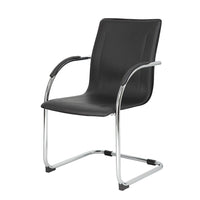 Nicer Furniture - chaise d'accueil empilable, noir-Chaise empilable économique offrant une durabilité et un soutien lombaire supérieurs
