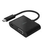 Belkin USB-C à VGA Adaptateur 60W Power Delivery - Noir-L’adaptateur simple pour la charge et la vidéo HD fournit une connexion facile et sans tracas